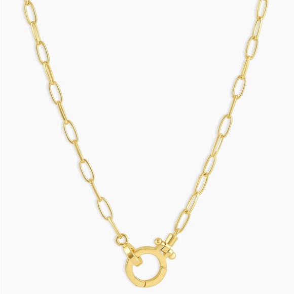 Gorjana Jewelry - Gorjana Gold Link Necklace with Circular Clasp
